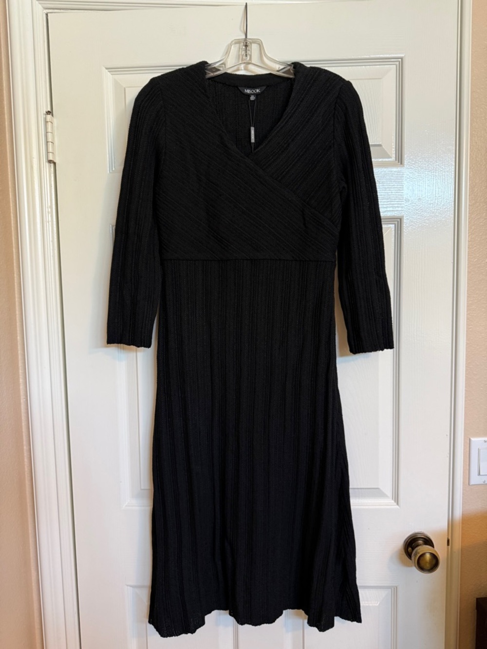MISOOK Black Knit Midi Dress NWT XS